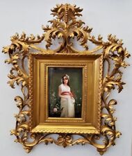 AN IMPORTANT KPM GERMAN 19C PORCELAIN PLAQUE AND ROCOCO FRAME SIGNED BY WAGNER picture