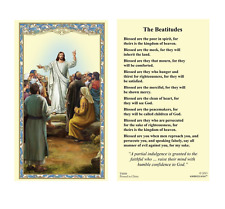 (2 copies) The Beatitudes Holy Prayer Cards Catholic Blessed Are the Poor picture