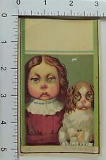 Fabulous Girl & Dog Look-A-Like Big-Eyes Victorian Trade Card Stunning *A picture