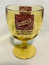 Vintage 1970’s Heavy Amber Glass Falstaff Beer Goblet Excellent Condition Nice picture