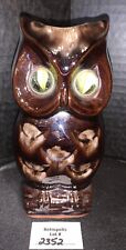 VINTAGE Inarco JAPAN Redware OWL MATCH STICK HOLDER MARBLE EYES Ceramic picture