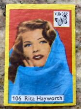 Rita Hayworth 1959 Vlinder Trading Card Match Cover 1964 #106 Actress Pretty picture