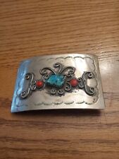 VINTAGE BELT BUCKLE WITH TURQUOISE STONE picture