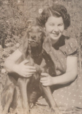 5G Photo Beautiful Woman Lovely Lady Portrait Pet Irish Setter Dog 1930's 5x7 picture