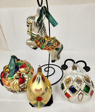 Lot of 4 Waterford  Polish Glass Ornaments picture