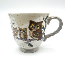 Kutani Yaki Ware Mug Tea Cup Owl Fukuro Made in Japan Boxed Gift picture