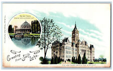 c1905 Greeting from Salt Lake City Utah UT Antique Multiview The Bureau Postcard picture