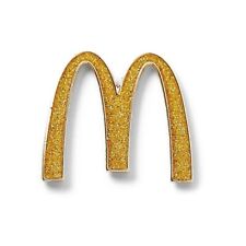 McDonalds GLITTER Golden Arches Logo Lapel Pin - Brand New picture