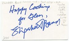 Elizabeth Baird Signed 3x5 Index Card Autographed Signature Canadian Living Chef picture