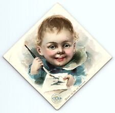 c1880 CLARK'S SPOOL COTTON O.N.T. BABY EDITOR VICTORIAN TRADE CARD Z1363 picture