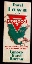 1940 Census Conoco Oil Co Highway Road Map Of Iowa picture