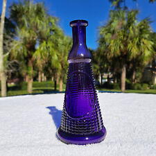 TUMBLED- 1890'S ANTIQUE PURPLE PERFUME BOTTLE  EXTREMELY ORNATE  FLAWLESS picture