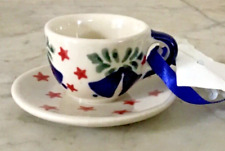 Andar Unikat Polish Ceramic Tea Cup w/Bells Ornament, Hand-Painted, NWT picture