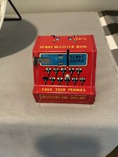 Vintage 1955 Cash Register Tin Litho Bank LINE MAR Toys Japan Savings Penny nice picture