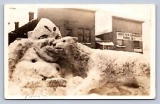 K1/ Seattle Washington RPPC  Postcard c1910 Snow Sculpture Snowman 274 picture