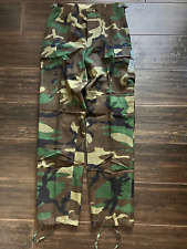 New US Military Issue Woodland BDU Camo Hot Weather Combat Pants Small Long picture