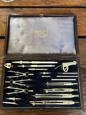 Antique B.J. Hall & Co Ltd London British Drafting Drawing Set in case picture