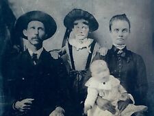 PRICELESS HALF 1/2 PLATE Tintype Photo YOUNG FRONTIER Family 1862 Civil War      picture