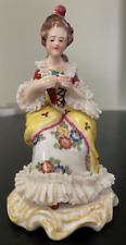 Aelteste Volkstedt Thuringia Lace Porcelain Elegant Lady Figurine picture