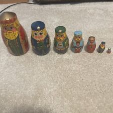 Vintage Russian Hand Painted Matryoshka Nesting Dolls 7 PCS picture