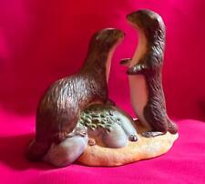 1984 Peter Barrett February by the Coast Otters Figurine - Franklin Porcelain picture