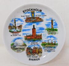 1960's / 70's Souvenir Dish Stockholm Sweden Sverige 7 Sites Vintage picture