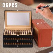 24/36 Slots Pen Display Organizer Fountain Pen Storage Box with Flannel Liner picture
