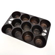 Vintage GRISWOLD NO. 10 Cast Iron Popover/Muffin Pan ERIE PA U.S.A. 949 D 11 Cup picture