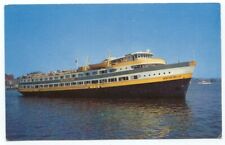 Boston Belle Wilson Line Excursion Vessel Rowes Wharf Postcard ~ Massachusetts picture
