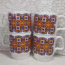 Vintage MCM Royal Alma Ironstone Stacking Coffe Mugs Staffordshire England picture