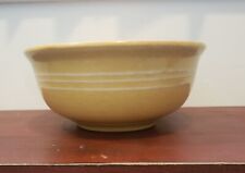 Vintage Early Yelloware Medium Mixing Bowl With White Stripes Unmarked  picture