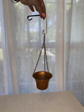 Vintage Copper Hanging Pot With Bracket Small 3 X 3 Inches picture