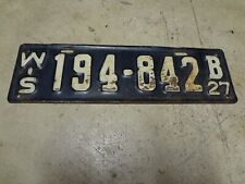 VINTAGE 1927 WISCONSIN STATE LICENSE PLATE picture