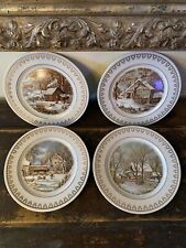 Set Of 4 Roy Thomas Currier & Ives  8 1/4” Plates picture