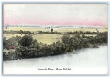 c1910 Aerial View Across River Field Trees  Merom Bluff Indiana Vintage Postcard picture