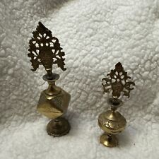 2 Vintage Brass Perfume Bottles 6 Inch 4 1/2 Inch picture