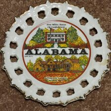 Vintage Alabama Souvenir Collector Plate 8.5” Reticulated Gold Edge picture