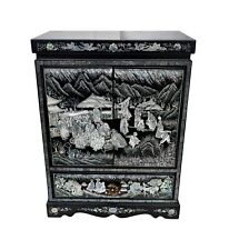 Vintage Asian Inlaid Mother of Pearl Four Drawer Jewerly Chest picture
