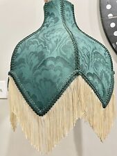Vintage Green Victorian Style Lamp Shade w/Fringe NL picture