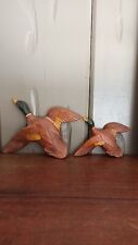 VINTAGE Pair Of Male Mallard Duck Wall Hangings Hand Painted  picture
