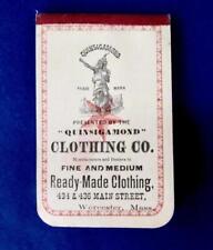 Antique Quinsigamond Clothing Co 1880 Advertising Notebook Worcester Mass picture
