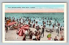 Miami, FL-Florida, Daily Bathing Scene, Beach, Vintage Postcard picture