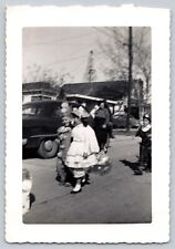 Vintage Original Photo Halloween Children Costumes On Street Clown 1949 picture