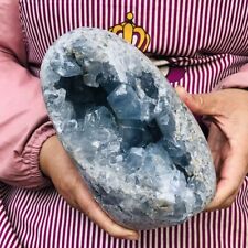 6.99LB Natural Beautiful Blue Celestite Crystal Geode Cave Mineral Specimen 281 picture