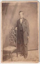 c1860s~ Kensington Philadelphia PA~Dapper Teen~CDV Antique Victorian Photo picture