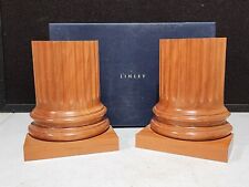 David Linley GARRICK Walnut Wood Column Bookends IN ORIGINAL GIFT BOX picture