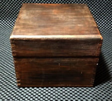 Antique Primitive Wood Recipe Box With Dove Tails And Patina picture