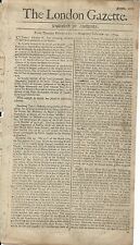 The London Gazette-1 Page News of Europe- 1714 picture