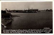 US Naval Shipyard Naval Prison Kittery Maine Piscataqua River Vintage RPPC picture