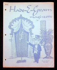 HADE E GRAM Vol. 4 No. 42 MAGICIAN 1962 Micky Hades Canada Calgary Magic Circle picture